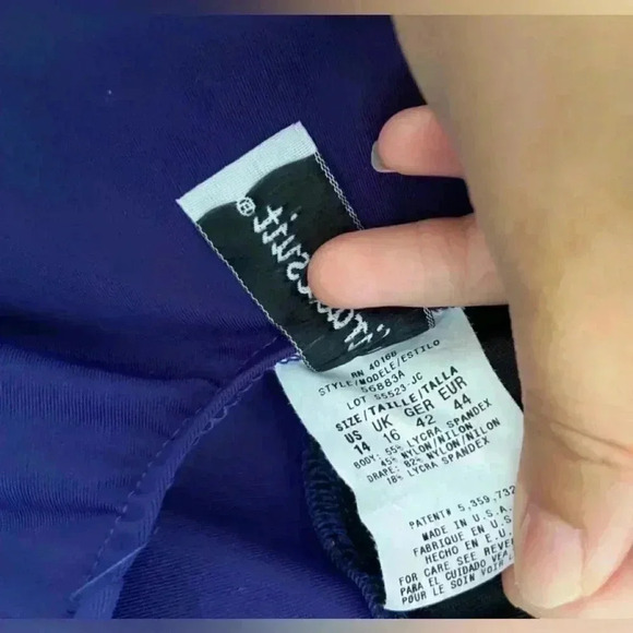 Miraclesuit Pandora Indigo One Piece Swimsuit sz 14 - Picture 5 of 5